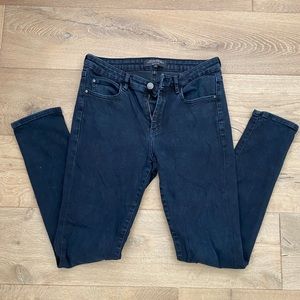 RW & Co. black/blue high rise skinny jeans.